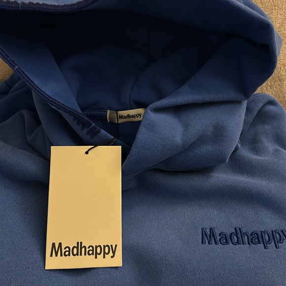 Madhappy 100% Cotton French Terry Lined Heavyweight Hoodie Blue - XS BNWT - Picture 10 of 12